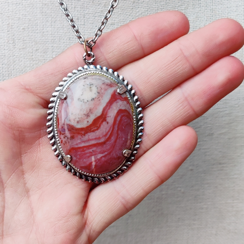 Vintage rhodochrosite healing necklace - Picture 4 of 16